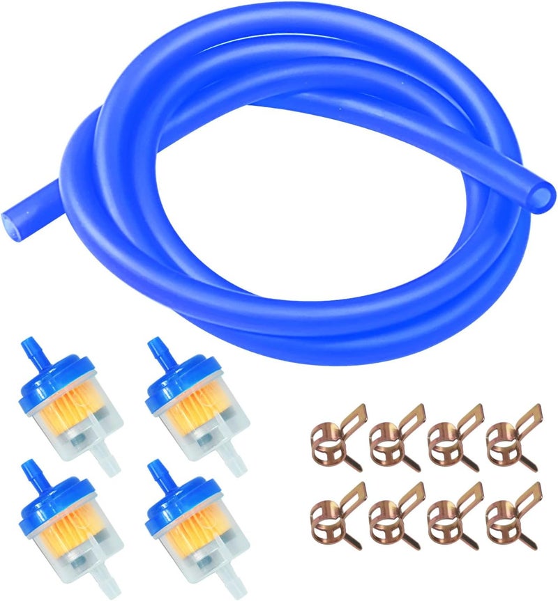HOOUP Dirt Bike Gas Fuel Line Hose Fuel Filter for 50cc 110cc 125cc TaoTao Coolster Apollo GY6 Motorcycle Pit Bike Motocross Pocket Bike Chinese Atv Four Wheeler Moped Scooter Quad Go Kart Parts Blue - Image 1